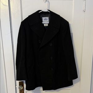 Schott NYC | Jackets & Coats | Schott Leather Trim Wool Peacoat
